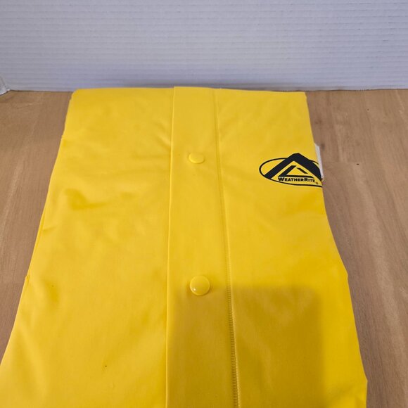 WeatherRite Men's Storm Rain Suit Heavy Duty Fabric Backed PVC Yellow Size S NWT - Picture 6 of 6